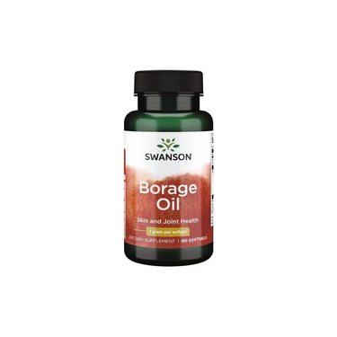 Swanson Borage Oil 1000 mg, 60 softgels: a dietary supplement rich in Omega-6 Fatty Acids, designed to support skin and joint health.